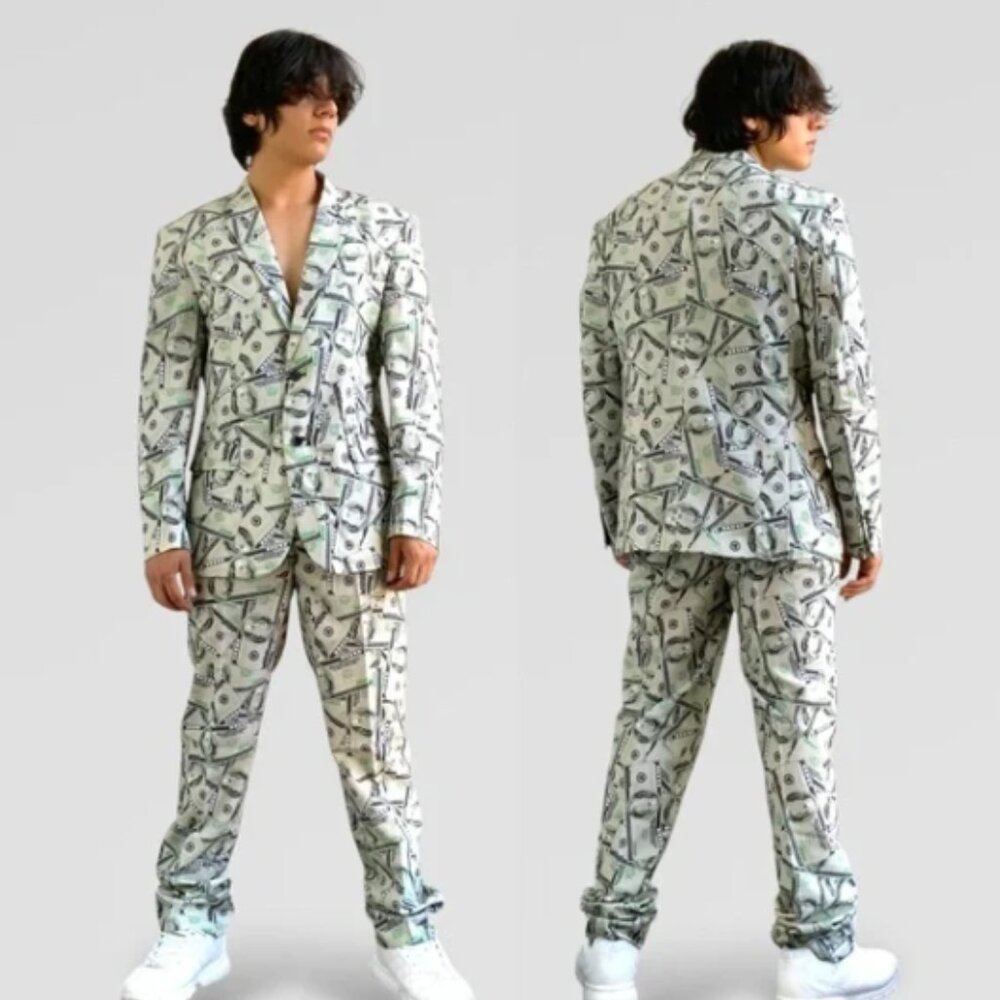 Men’s Cashanova Cream | Green | Black Suit NWT